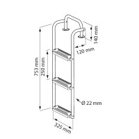 Σκάλα Πλώρης, 3 Σκαλιά, Inox 316 Σκάλες Επιβίβασης & Αξεσουάρ