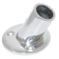 Round Base 60°, Casted, AISI 316, Inter. Ø 22mm Rails Hardware