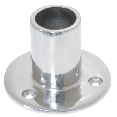 Round Base 90°, Casted, AISI 316, Inter. Ø 22mm Rails Hardware