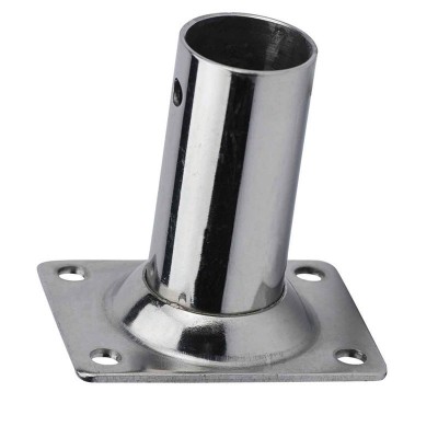 Rectangular Base with Inclination 90°, Inox 316, Ø25mm Rails Hardware