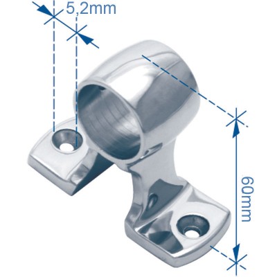 Fitting for Rails, Central Cap 90°, Inox 316 Rails Hardware