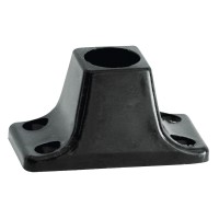 Rectangular Socket, for Tube Ø22mm, Plastic, Black Rails Hardware