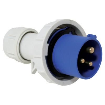 Φις Αρσενικό, με Σύνδεσμο Ασφαλείας, 16A, 220-240V, Μπλε Ρευματολήπτες & Πρίζες