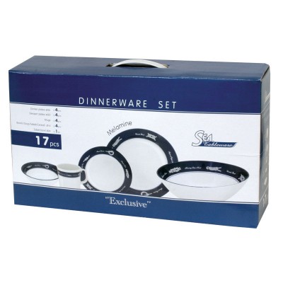 Dinnerware Set “Exclusive”, 17 Pieces Dinnerware, Cultery and Beverageware