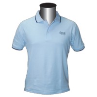 Polo T-shirt,Crewman, Soft Blue w/ Navy Blue Stripe Inshore Foul Weather Gear