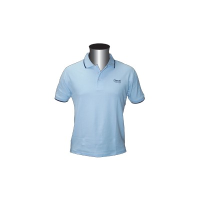 Polo T-shirt,Crewman, Soft Blue w/ Navy Blue Stripe Inshore Foul Weather Gear