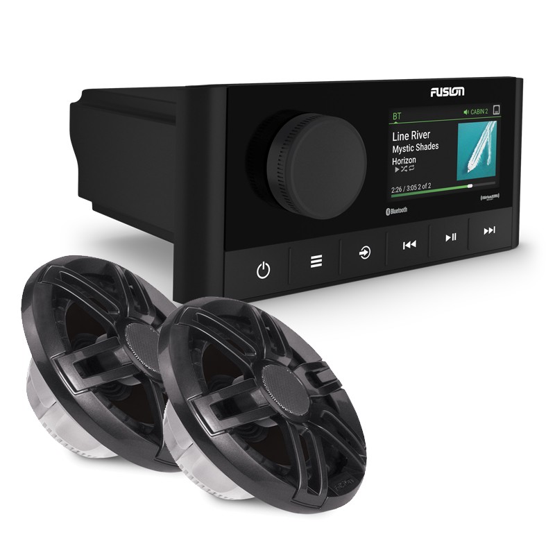 Fusion Marine Stereo MS-RA60, XS 6.5'', without LED, Grey Marine Speakers & Megaphone