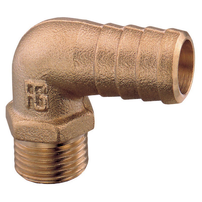 Bend, Male Type, BSPP, with Hose Connector, Brass Μπρούτζινα Εξαρτήματα