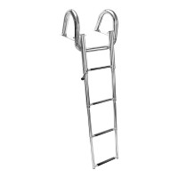 Σκάλα Πτυσσόμενη με Κουπαστή, 4 Σκαλιά, Inox 316, Μ1145xΠ385mm Σκάλες Επιβίβασης & Αξεσουάρ