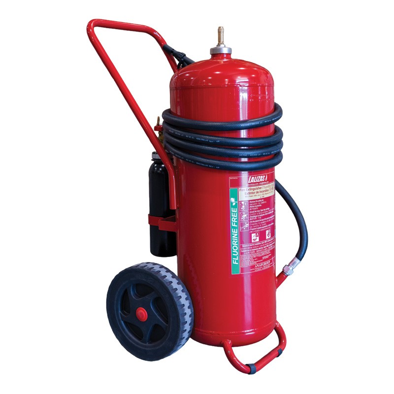 LALIZAS Fire Exting.Wheel.PFAS Free Foam,Cartr.Oper,St.Steel,w/Hose&Horn,SOLAS/MED(EN,GR,ES,CN) Fire Fighting Equipment