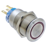 Push Button Switch with LED Ring, Inox304, 12V DC 5A Switches