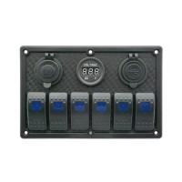Rocker Switch Panel with LED, 12V/24V, (6 Rockers) Switch Panels & Accessories